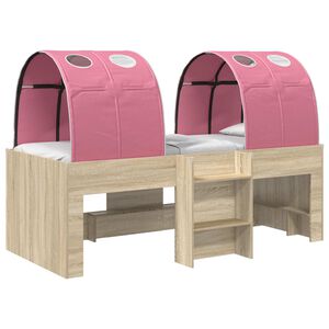 vidaXL Bed met Tunnel 4 pcs Sonoma en Roze Bewerkt hout