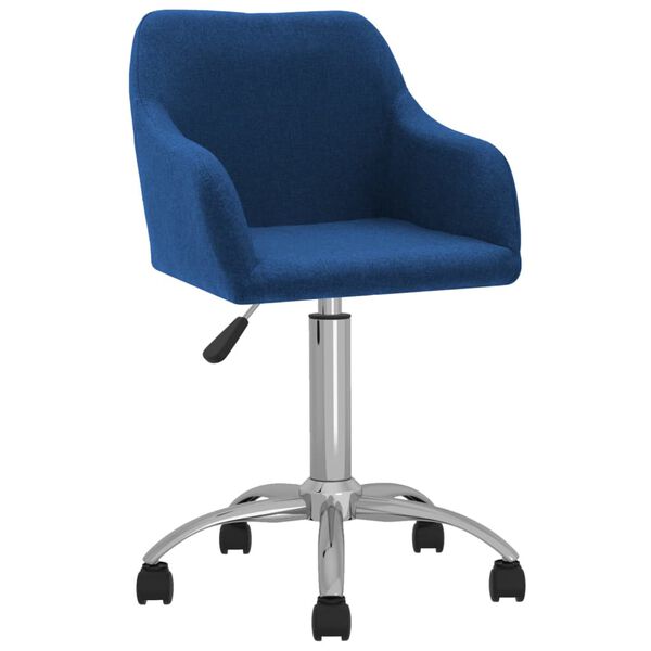 vidaXL Eetkamerstoelen draaibaar 6 st stof blauw
