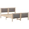 vidaXL Bedframe Bruin en taupe 135 x 190 cm Massief grenenhout