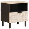 vidaXL Nachtkastje met lade Wit 40 x 33 x 46 cm Massief Mango Hout
