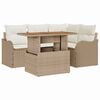 vidaXL Tuinbankenset 5 st 4-Aantal zitplaatsen Beige en Cr&egrave;me
