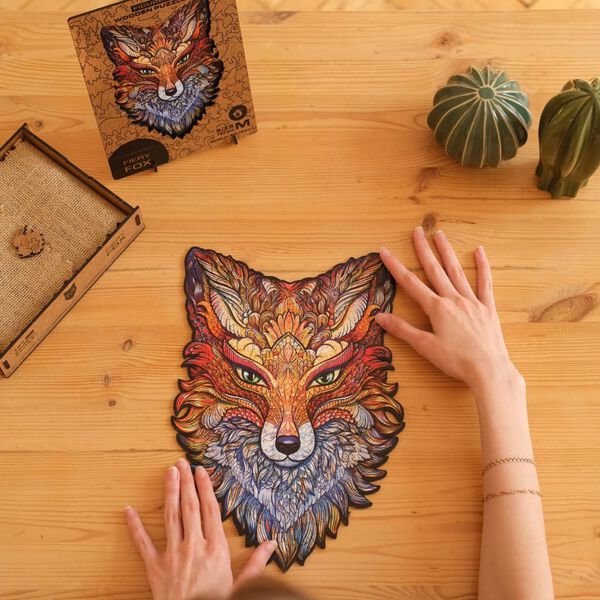UNIDRAGON Puzzel Fiery Fox 700 stukjes royal size 41x60 cm hout