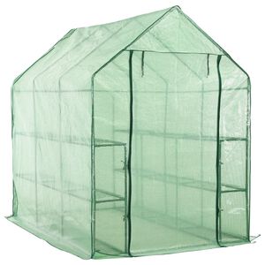vidaXL Inloopkas met 12 schappen 143x214x196 cm staal