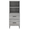 vidaXL Dressoir 34,5x34x90 cm bewerkt hout grijs sonoma eikenkleurig