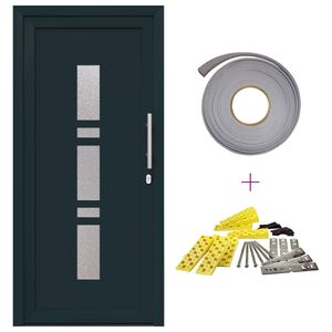 vidaXL Voordeur 98 x 200 cm PVC Antraciet