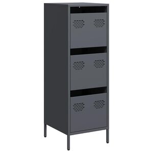 vidaXL Hoge kast 39x35x103,5 cm staal antracietkleurig