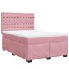 vidaXL Boxspring met matras fluweel roze 140x190 cm