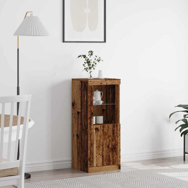 vidaXL LED Sideboard Bruin 41 x 37 x 100 cm Bewerkt hout