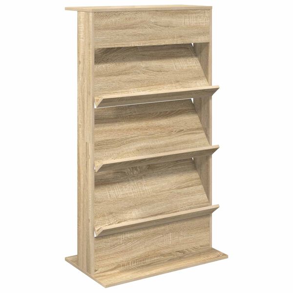 vidaXL Tijdschrift Rek Sonoma Eiken 70 x 41 x 126 cm Bewerkt hout