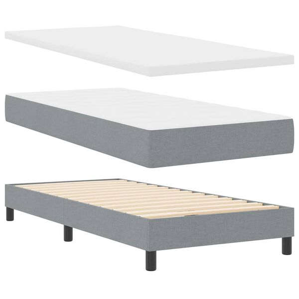 vidaXL Boxspringbed met matras met matras Lichtgrijs 100 x 200 cm