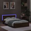 vidaXL Bedframe met hoofdeinde en LED bruin eikenkleur 135x190 cm