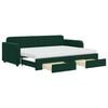 vidaXL Slaapbank onderschuifbed en lades 80x200 cm fluweel donkergroen