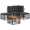 vidaXL Buiten bankenset 5 pcs Zwart en Donkergrijs Polyester