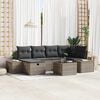 vidaXL Tuin Sofa Set met kussen 7 pcs Grijs poly rattan