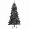 vidaXL Kunstkerstboom met 300 LED Groen 240 cm PVC en Plastic en Staal