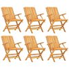vidaXL Klapstoelen 6 stuks 61x67x90 cm Massief teakhout
