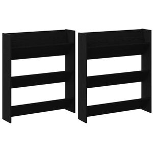 vidaXL Schoenenkast 2 st 86 x 18 x 90 cm Bewerkt hout Zwart eiken