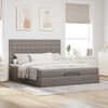 vidaXL Ottoman bed met matras 180x200cm stof taupe
