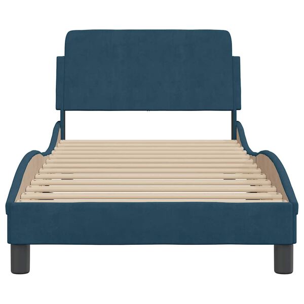 vidaXL Bedframe met hoofdeinde "Dover" fluweel blauw 90x190 cm