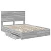 vidaXL Opslag bed met lade Grijs Sonoma 160 x 200 cm Bewerkt hout