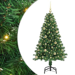 vidaXL Kunstkerstboom Groen 150 cm PVC en Staal en Kunststof