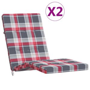 vidaXL Terrasstoelkussens 2 st ruitpatroon oxford stof rood