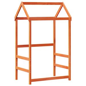 vidaXL Kinderbedhuisje 118x70x176,5 cm massief grenenhout wasbruin