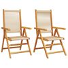 vidaXL Inklapbare stoelen 2 st massief acaciahout en polypropeen beige