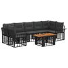 vidaXL Tuinbankenset 8 st Zwart en Donkergrijs poly rattan