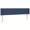 vidaXL Hoofdbord met randen 183x16x78/88 cm stof blauw