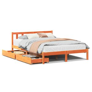 vidaXL Bedframe zonder matras massief grenenhout wasbruin 120x190 cm