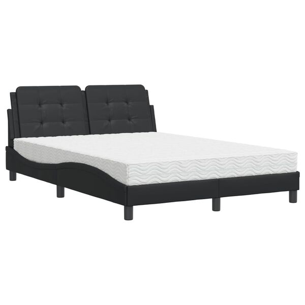 vidaXL Bedframe zonder matras "Zadar" kunstleer zwart 140x200 cm