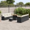 vidaXL Tuin Sofa Set met kussen 11 pcs Zwart Poly riet