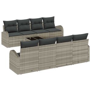 vidaXL Tuin Sofa Set 9 st 8-Aantal zitplaatsen