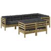 vidaXL 7-delige Loungeset met kussens ge&iuml;mpregneerd grenenhout