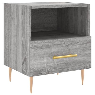 vidaXL Nachtkastjes 2 st 40x35x47,5 cm bewerkt hout grijs sonoma eiken