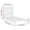 vidaXL Bedframe met hoofdbord massief grenenhout grijs 100x200 cm