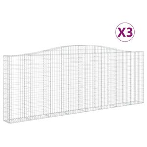 vidaXL Schanskorven 3 st gewelfd 400x30x140/160 cm ijzer