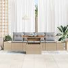 vidaXL Tuin Sofa Set met opslag 5 pcs Beige Poly riet