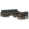 vidaXL Tuinbankenset 10 st Grijs en Donkergrijs poly rattan