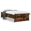 vidaXL Bedframe bewerkt hout en metaal gerookt eikenkleurig 100x200 cm