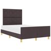 vidaXL Bedframe met hoofdeinde Donkerbruin 120 x 190 cm Stof