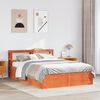 vidaXL Bedframe met hoofdbord massief grenenhout wasbruin 120x190 cm