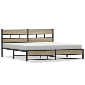 vidaXL Bedframe zonder matras metaal sonoma eikenkleurig 180x200 cm