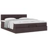 vidaXL Ottoman bed met matras 160x200cm stof donkerbruin