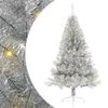vidaXL Kunstmatig Voorverlicht Kerstboom met 150 LED Zilver 120 cm PET