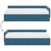 vidaXL Hoekbedframe met Matras Anders 2 pcs Blauw Fluweel