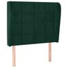 vidaXL Hoofdbord met randen 93x23x118/128 cm fluweel donkergroen
