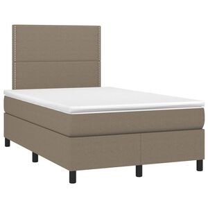 vidaXL Boxspring met matras stof taupe 120x190 cm