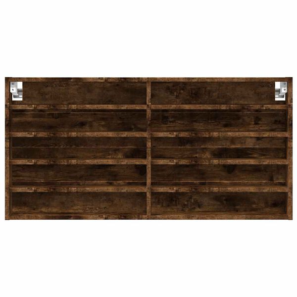 vidaXL Vitrinekast 100x8,5x50 cm bewerkt hout gerookt eikenkleurig